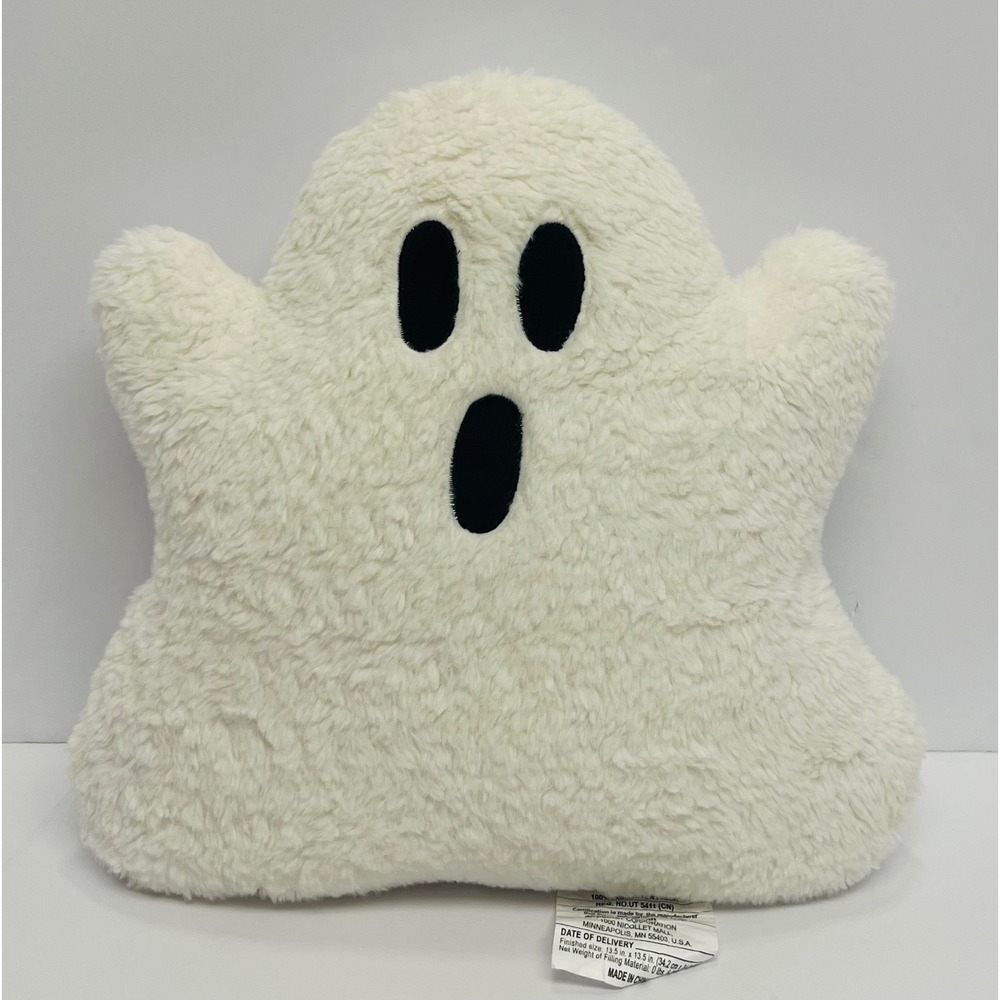 Target Ghost Shaped 13" Decorative Throw Pillow White Sherpa Halloween